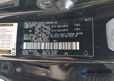 2021 Lexus Gx 460 Premium z USA, uszkodzony, nr VIN JTJAM7BX2M5300043